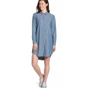 The North Face Women's Chambray Shirt Dress Medium Indigo Denim Blue Size Small